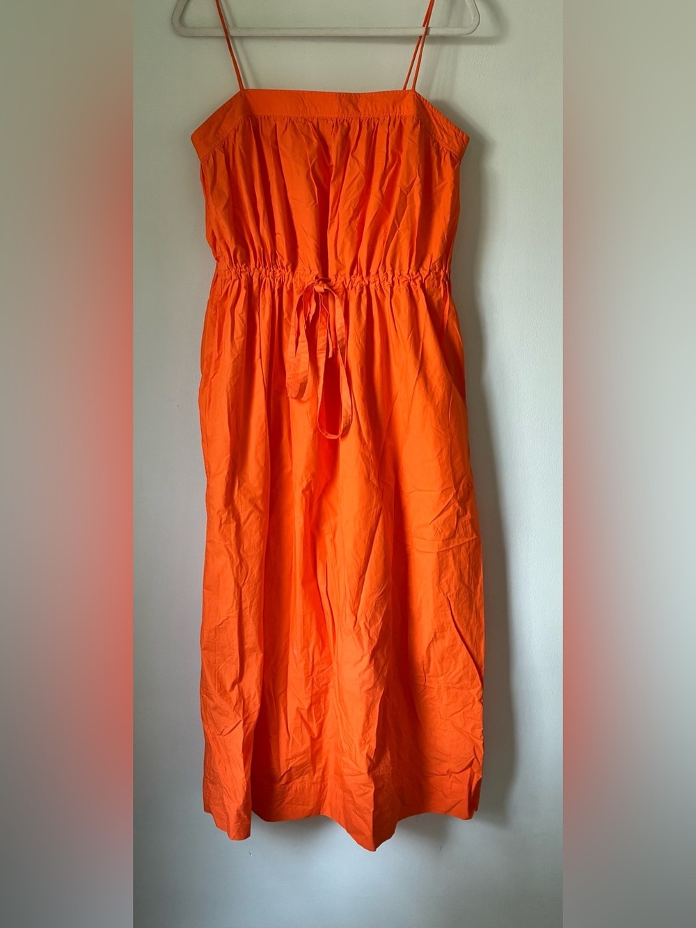 GANNI Cotton Poplin Maxi Strap Dress Orange Size 40 8/10 L - Picture 2 of 8